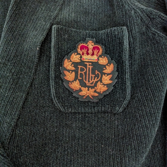 Women's vintage crested Chenille blazer size small in green - Picture 6 of 10